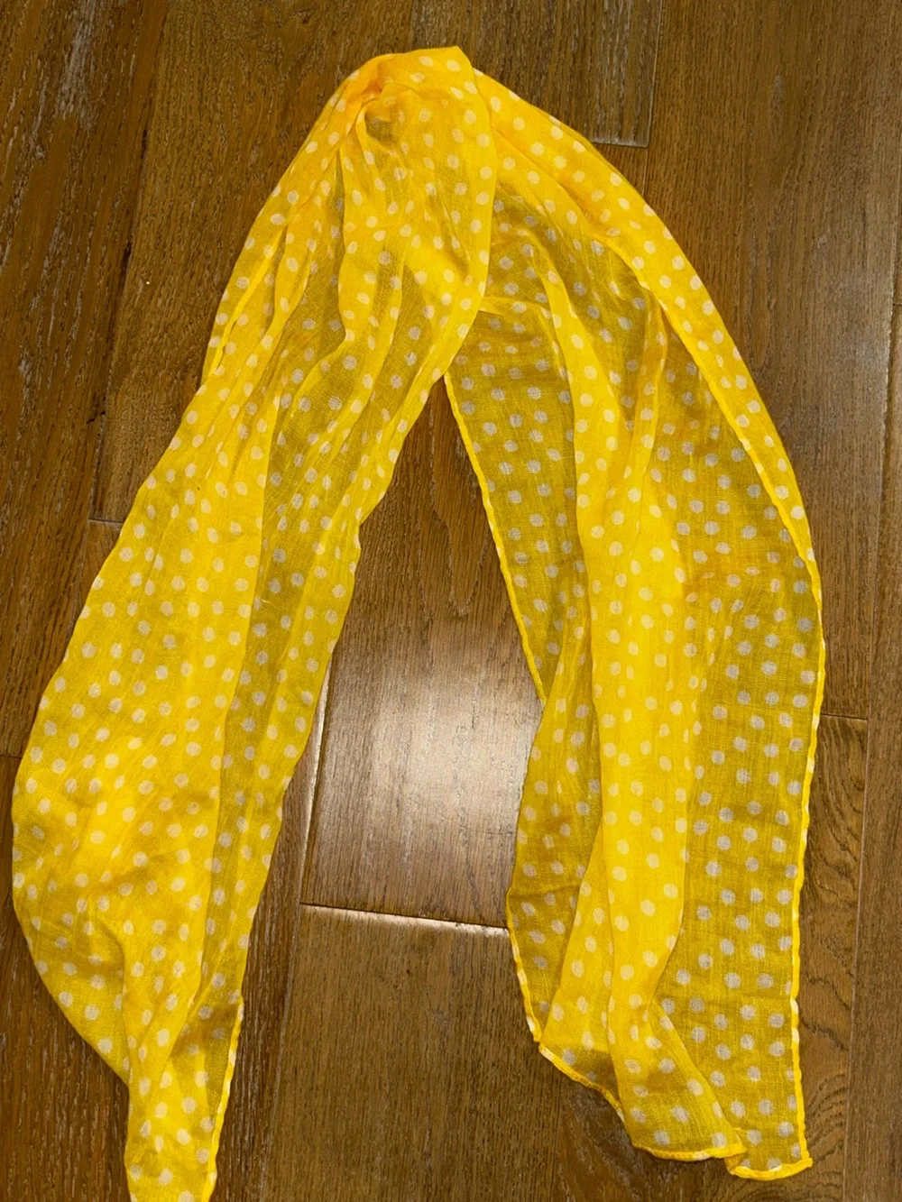 GAP Yellow and White Polka Dot Scarf